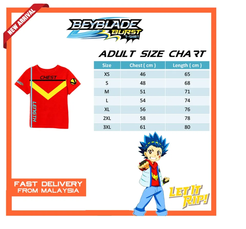 BEYBLADE BURST Shu Kurenai & Valt Aoi T-shirt child Chiffon Top