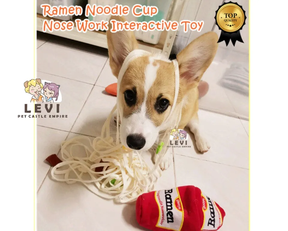 Noodle Cup Nose Work Interactive Dog Plush Toy, Food Dispensing