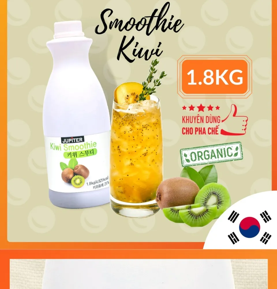 Smoothie Kiwi làm trà trái cây, đá xay, soda thay thế Sinh tố Syrup Siro  Puree - JUPITER 