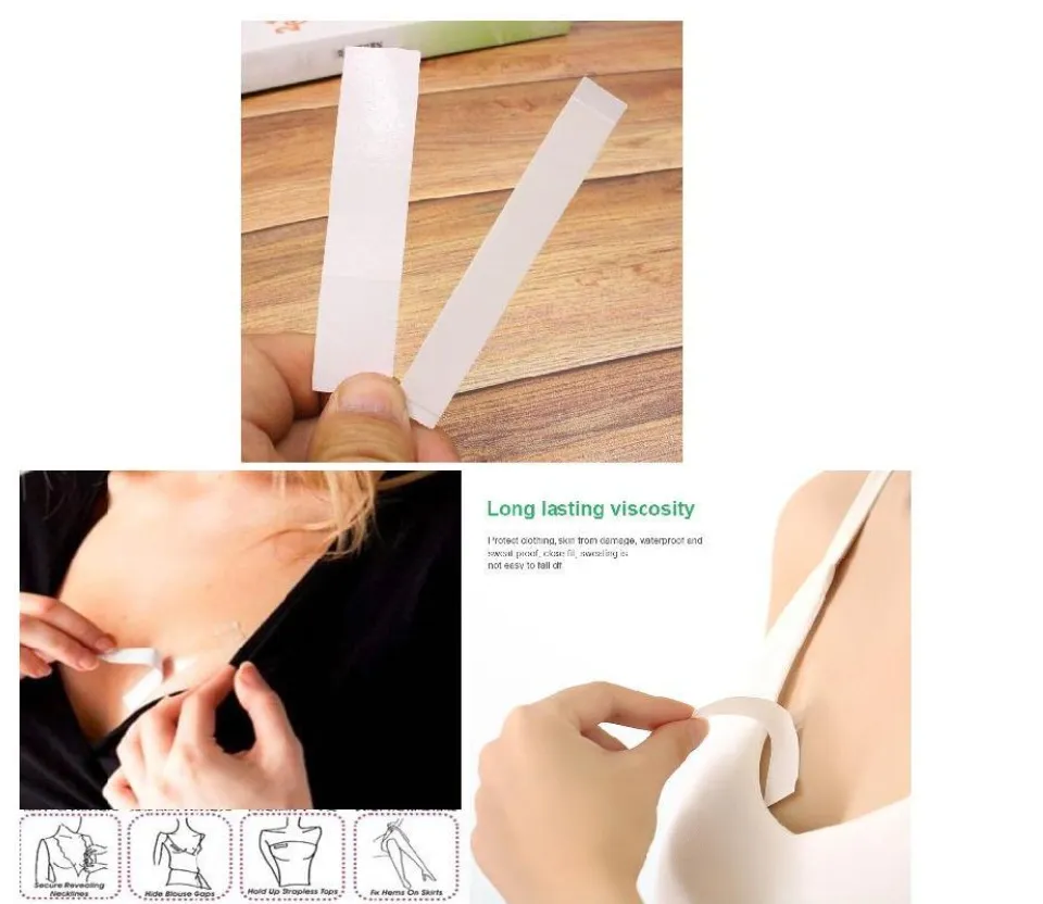 Women Underwear Strap Anti-slip Double Sided Tape Clothing Adhesive Body  Tape