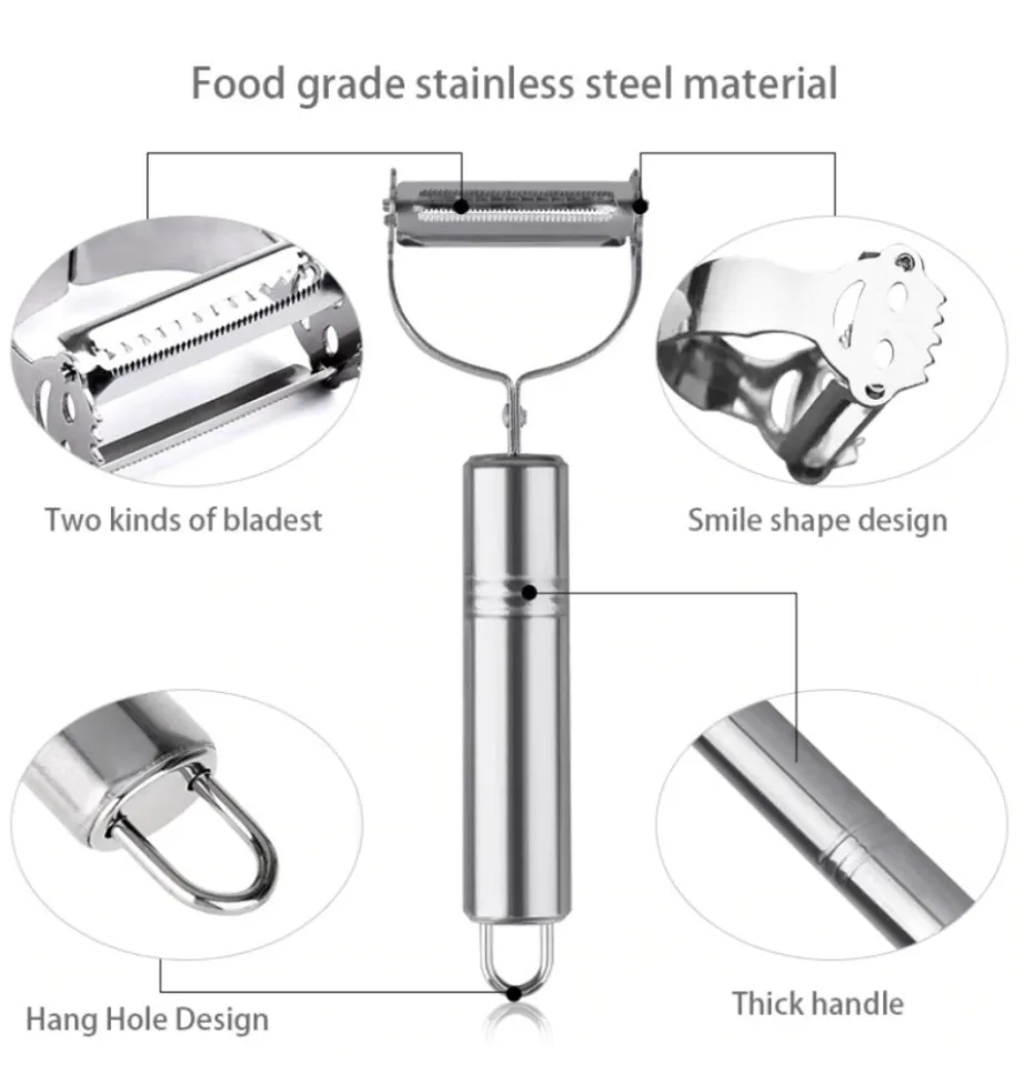 AnGeer Julienne Peeler, Stainless Steel Vegetable Peeler, Double-Sided  Blade Vegetable Julienne Cutter and Fruit Slicer, Dual Blade Multifunction