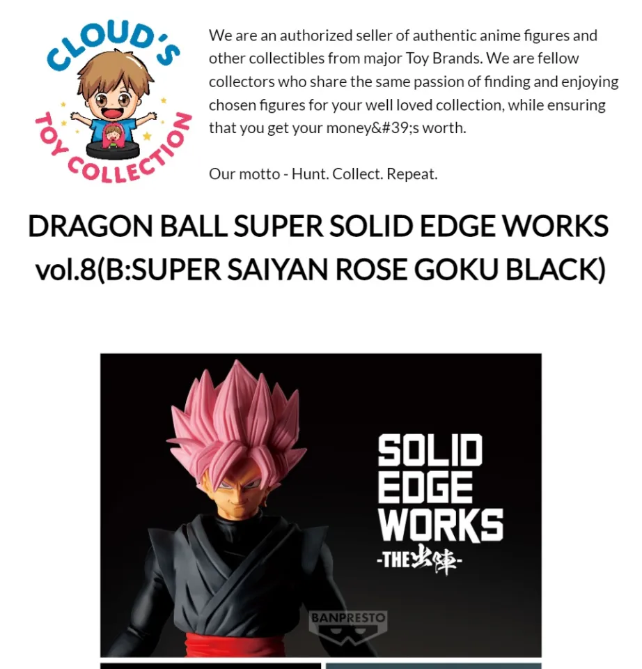 Dragon ball Super Goku Black Super Saiyan Rosé Vol 8 Solid Edge
