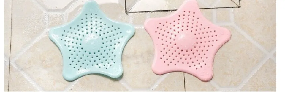 1pc Random Color Star Shape Drain Hair Catcher For Kitchen Sink