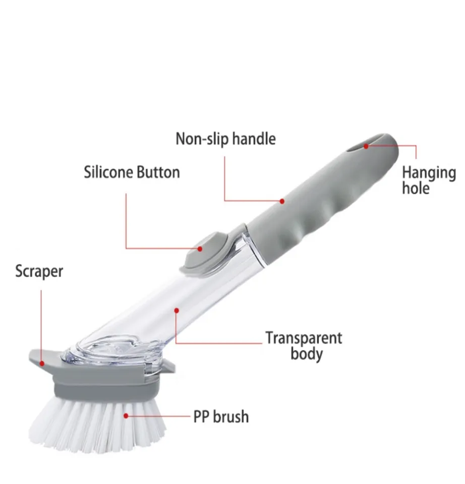 Liquid Dispensing Pot Brush, Press-type Automatic Liquid Dispensing Dish  Brush, Non-stick Oil And Multifunctional Cleaning Brush