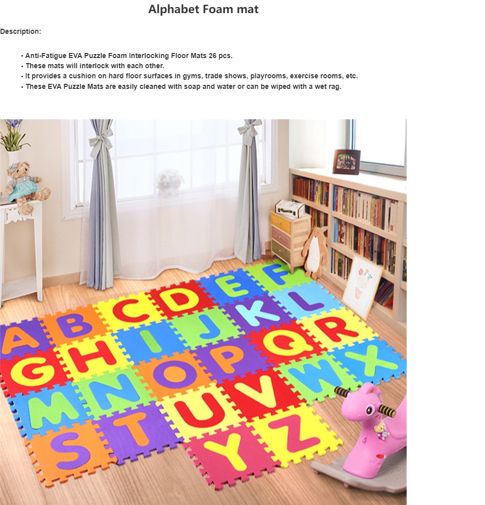 Numbers Rubber EVA Foam Puzzle Play Mat Floor Mini 36pcs Alphabet Letters Numeral Foam Puzzle Education Toys Ideal for Crawling Baby Infant Classroom Toddlers Kids Gym Workout 
