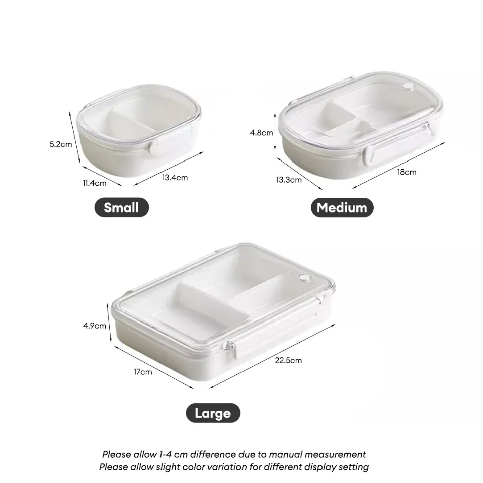 OLS Microwave Safe Lunch Box White Bento Box Removable Compartments  Minimalist Refrigerator Fruits Salad Rice Keep Fresh Storage Food Keeper  Heat Resistance