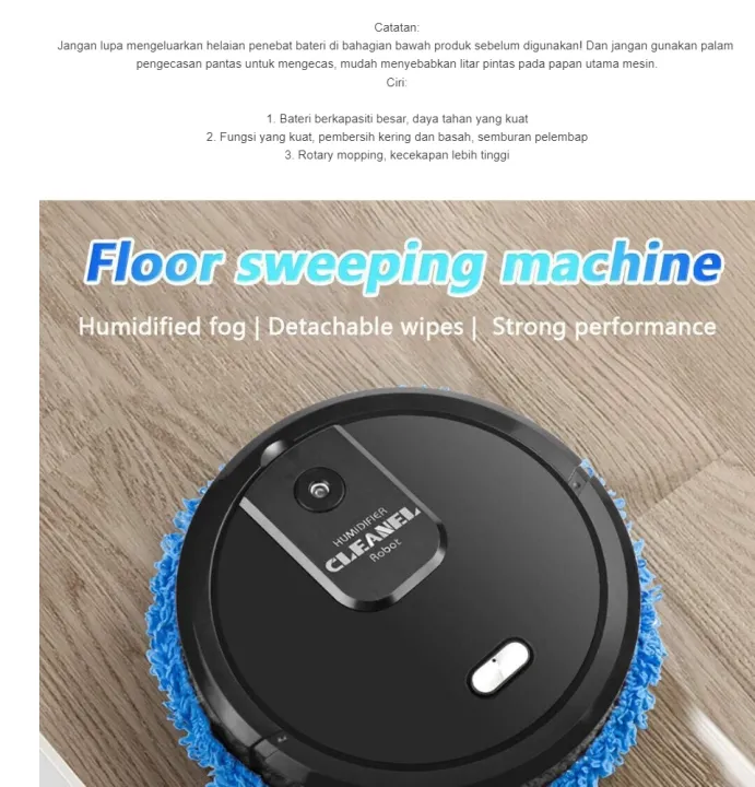 Robot Vacuum Cleaner 3 in 1 Smart Sweeping Mopping Rechargeable Humidifying Spray Dry And Wet Use Household Cleaning Robot Fully Automatic