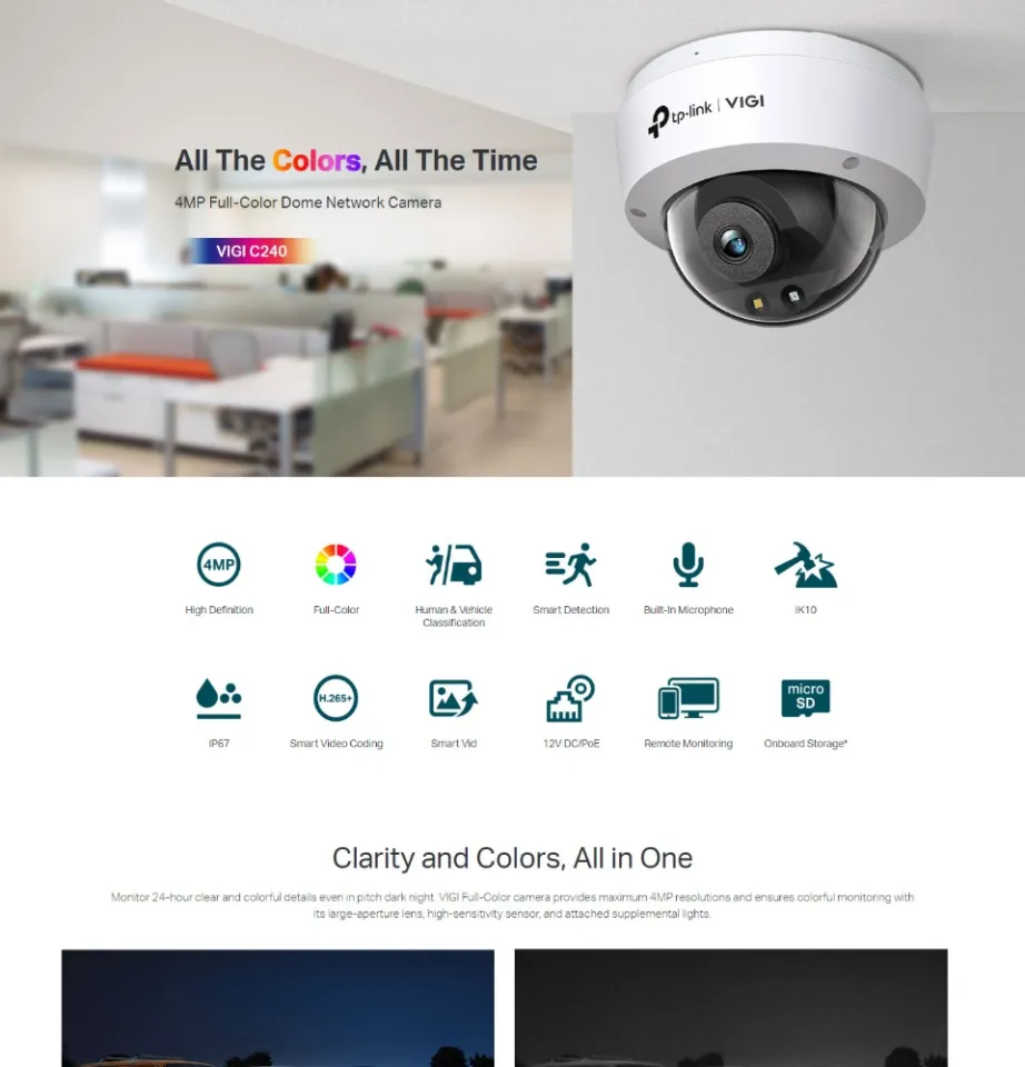 VIGI C240, VIGI 4MP Full-Color Dome Network Camera