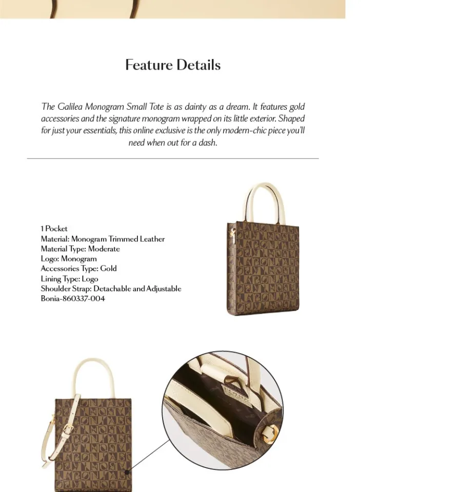 Buy BONIA Honeycomb Gladiosa Monogram Small Tote Bag 2023 Online