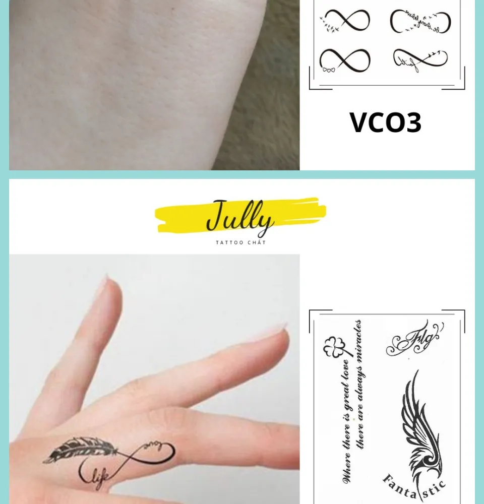 Infinity Symbol Temporary Tattoo  Set of 3  Tatteco