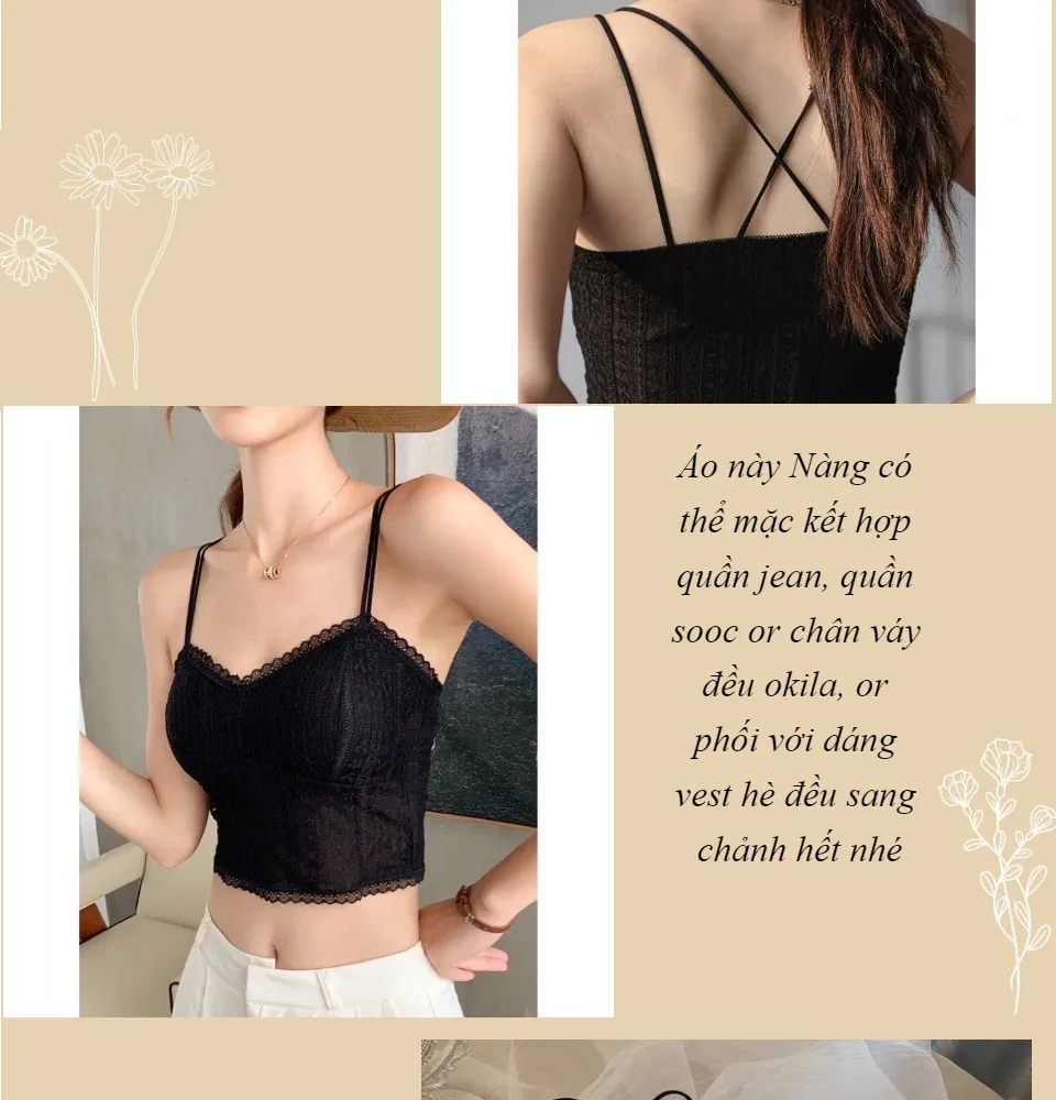 M12. Áo 2 dây ren đan chéo lưng sexy, áo bra ren hoa sẵn mút ngực siêu đẹp (có sẵn - miễn ship) | Lazada.vn M12. Áo 2 Dây Ren Đan Chéo Lưng Sexy, Áo Bra Ren Hoa Sẵn Mút Ngực Siêu Đẹp (Có Sẵn - Miễn Ship) | Lazada.Vn