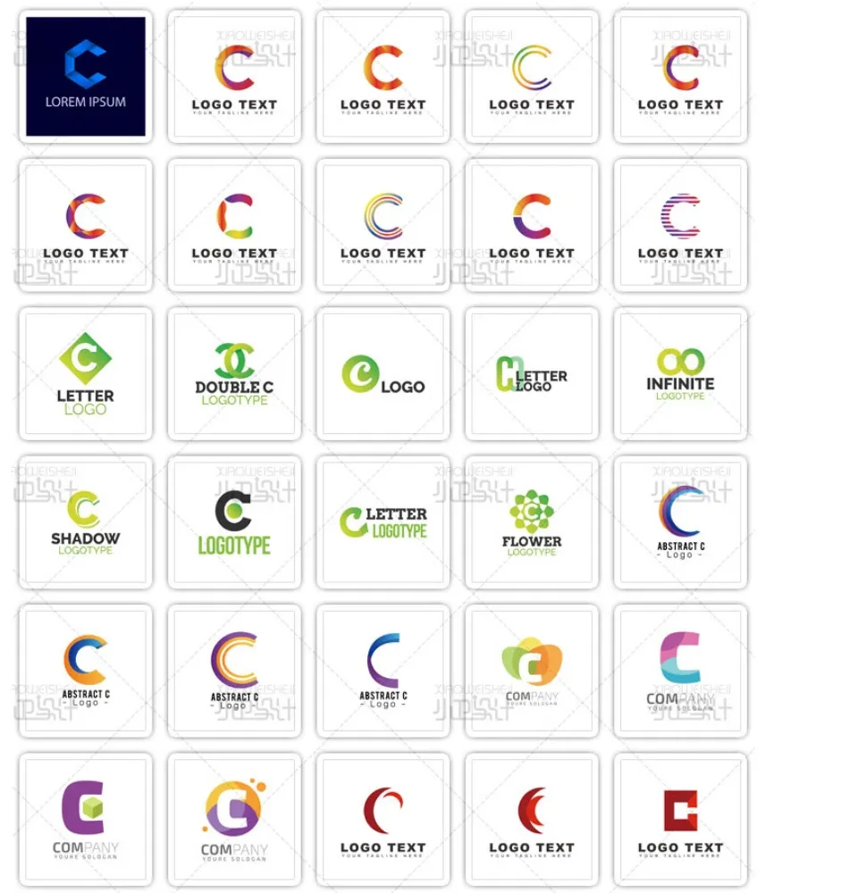 Logo Design Template Bundle Pack / Letter Series (C) / Trademark Design/  Label / Sticker / EPS ~ LG025 | Lazada