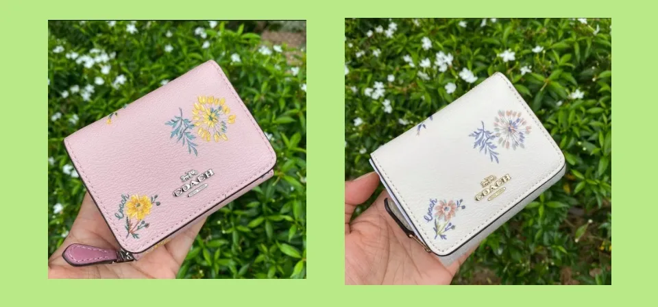 Shop Coach 2019 SS Small Trifold Wallet With Dandelion Floral Print (7331,  C3323, 2923, 2924, F78081, F78017, F75922, F41302, F37968) by emilyinusa