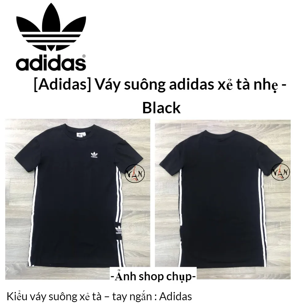 HCM][Adidas] Váy suông adidas xẻ tà - Black | Lazada.vn