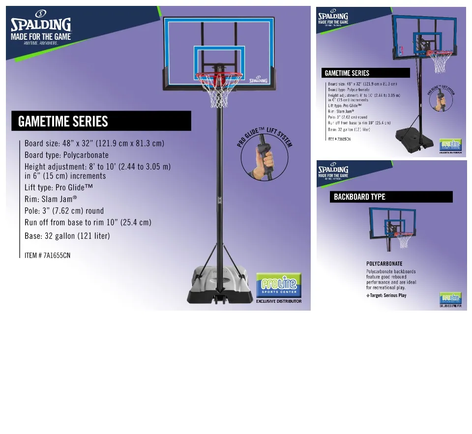 Shop Spalding Gametime Series 48 Portable Basketball Hoop