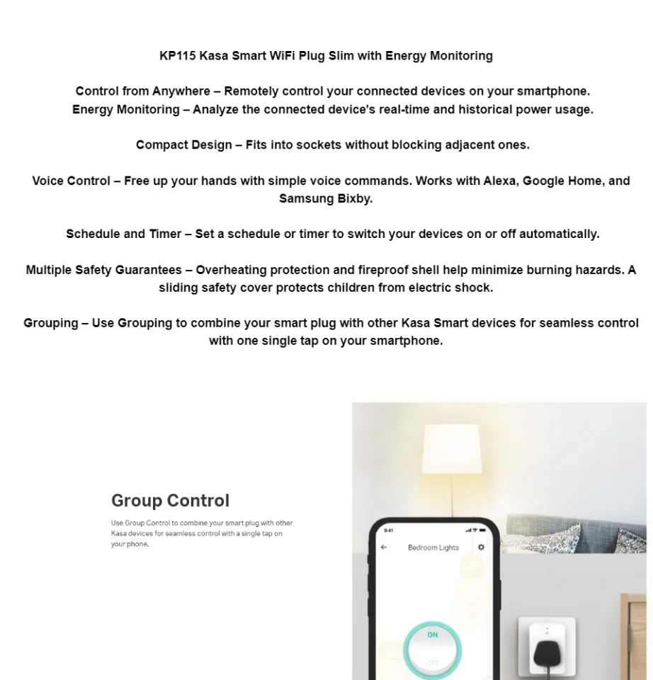 KP115, Kasa Smart WiFi Plug Slim with Energy Monitoring