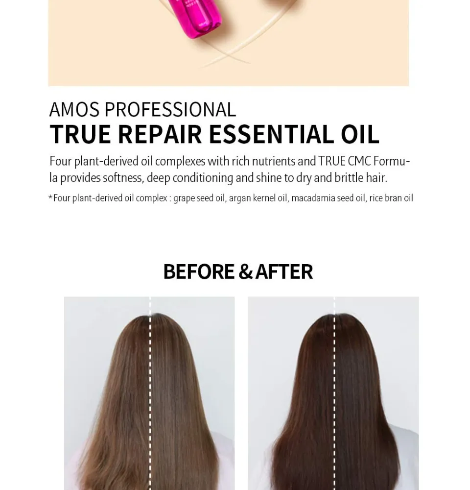 AMOS]Hair Treatment True Repair Essential Oil 100ml Hair Oil| Damaged Hair  Treatment Oil to Smoothen Rough Hair | Korean Hair Salon Brand | Lazada