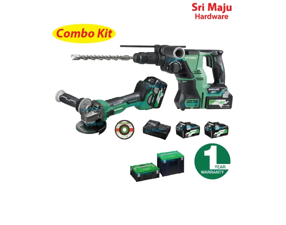 MAJU Hikoki 36V Cordless Combo Kit KC36GDH Rotary Hammer DH36DPA