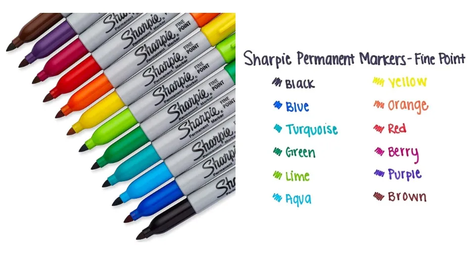 Sharpie Fine Marker 8 Color Set: Black, Red, Blue, Green, Brown