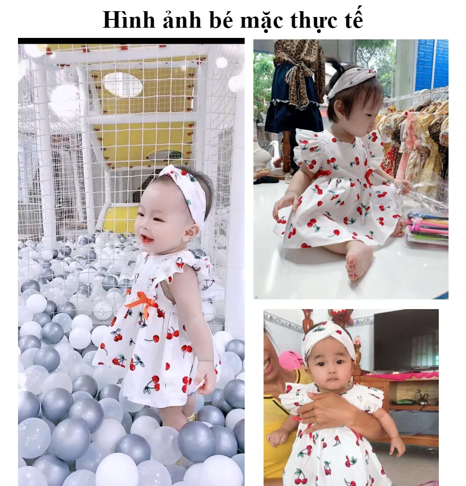 HCM]Váy Đầm Công Chúa Cho Bé Gái Trẻ Sơ Sinh Từ 6 tháng tuổi màu
