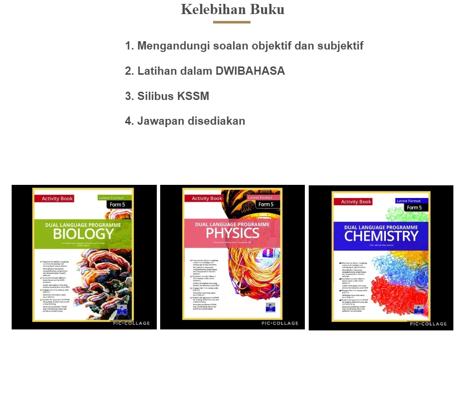 Kssm Tingkatan 5 Buku Latihan Terbaik Dlp Matematik Tambahan Matematik Sains Kimia Fizik Biologi Lazada