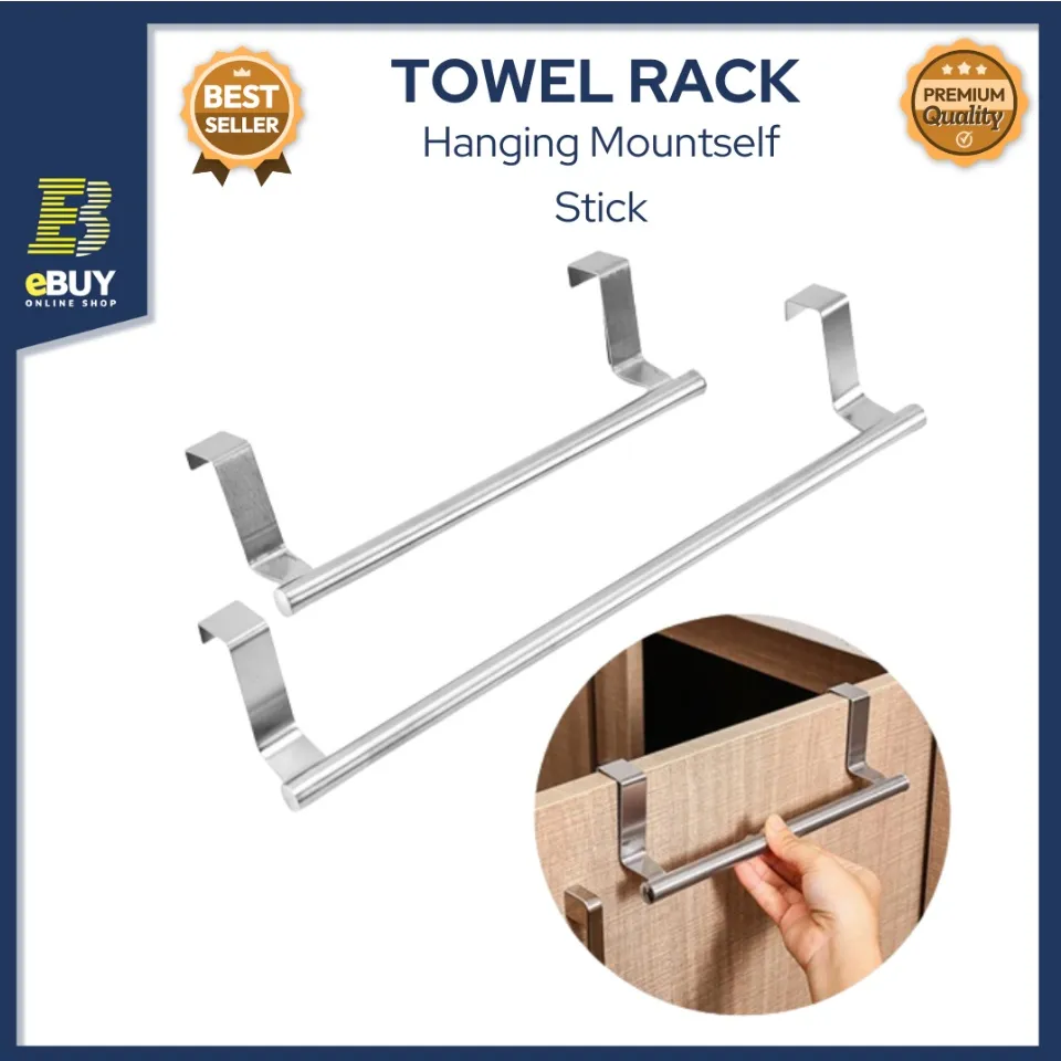 Hanging Towel Rod Over Cabinet Towel Rod Steel Towel Bar Rack Stainless  Steel Hangers Cabinet Towel Rack Towel Hanging Bar Over Door Towel Rod Hook