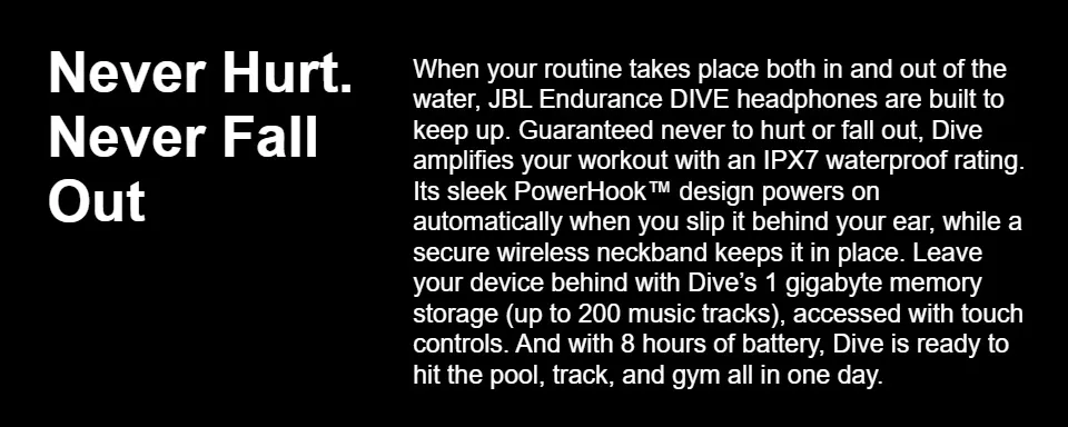 JBL Endurance Dive Bluetooth Wireless In Ear Earphones with Mic
