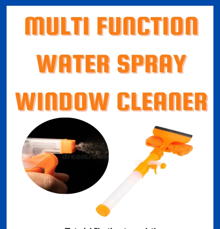 Window Scrubber Squeegee with Spray Bottle Car Glass Mirror Cleaner Wiper  Scraper Brush Clean Tools