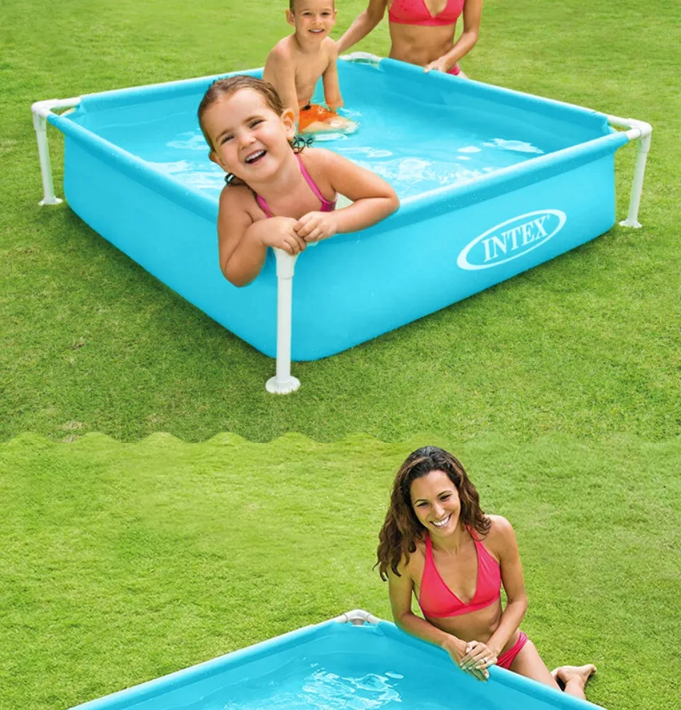 INTEX (NP98) Mini Frame Pool Kiddie (122 122 x 30cm) Beginner Frame Swimming Pool Have Fun Splashing And | Lazada