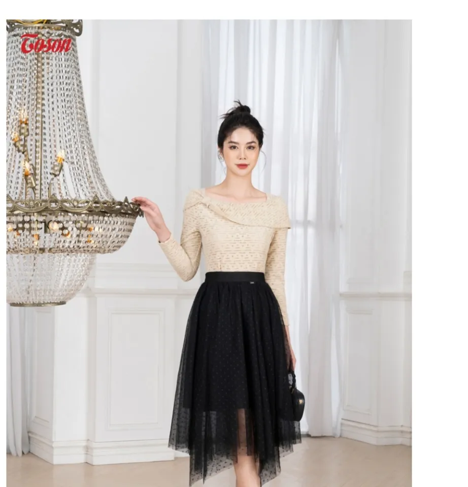 CHÂN VÁY LƯỚI XÒE DÀI, DÁNG CÔNG CHÚA SANG CHẢNH, NỮ TÍNH - DIEPCHI FASHION