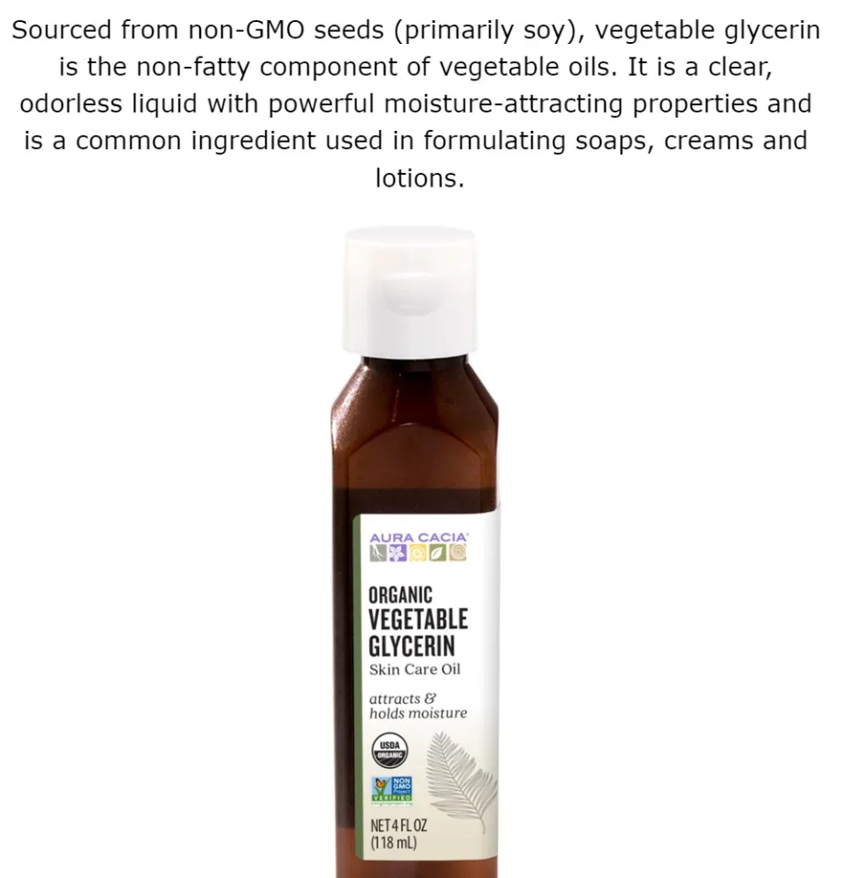 Aura Cacia Glycerin, Vegetable, Organic - 4 fl oz