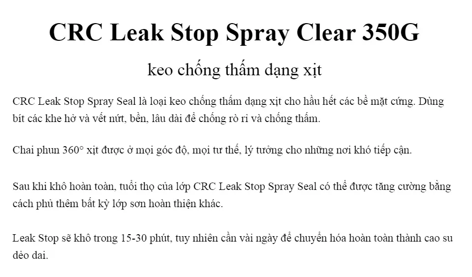 CRC Leak Stop Spray Seal 