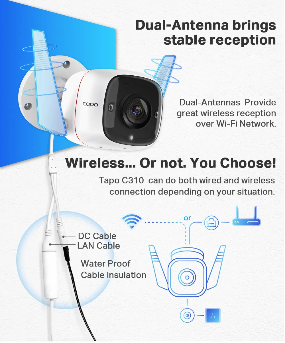 Cámara Wi-Fi TAPO C310 para exterior – Tecnoshoponline