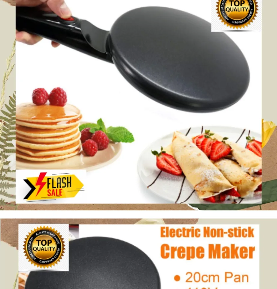 Portable Electric Crepe Maker, 110V Non-Stick Coating Crepe Pan, Auto  Temperature Control for Crepes, Pancakes, Bacon, Tortilla