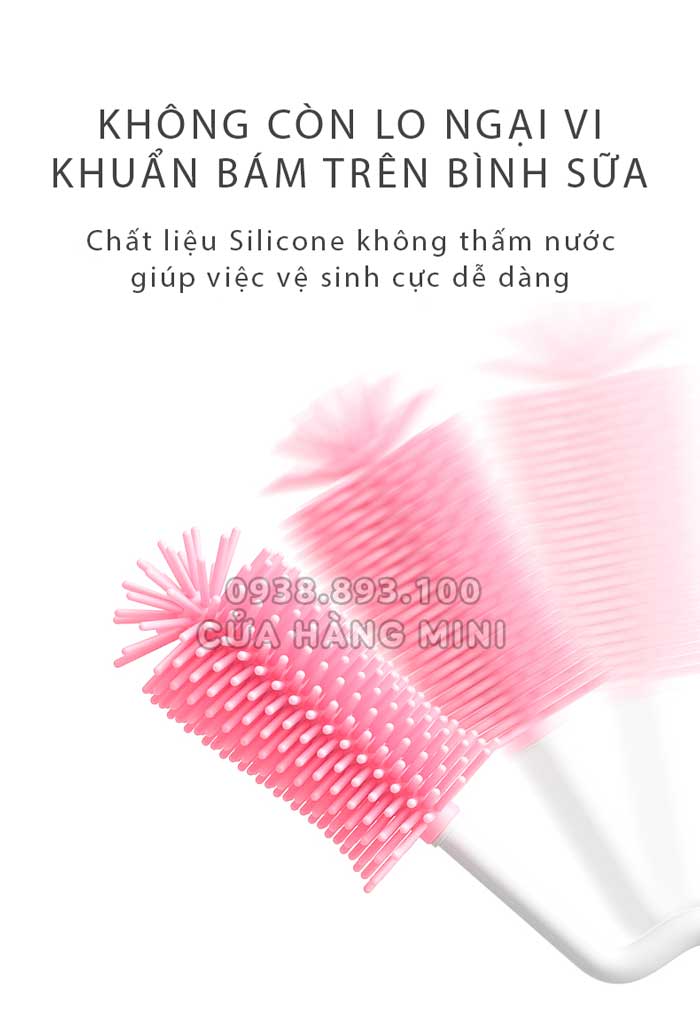 Bộ Cọ Rửa Bình Sữa Silicone 3 Chi Tiết