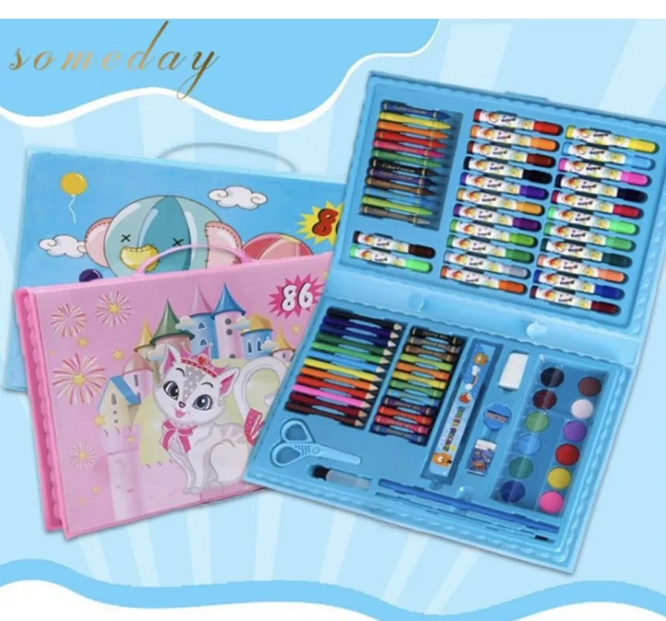 86 pcs Kids Coloring Set Painting Water Color Crayon Drawing Set