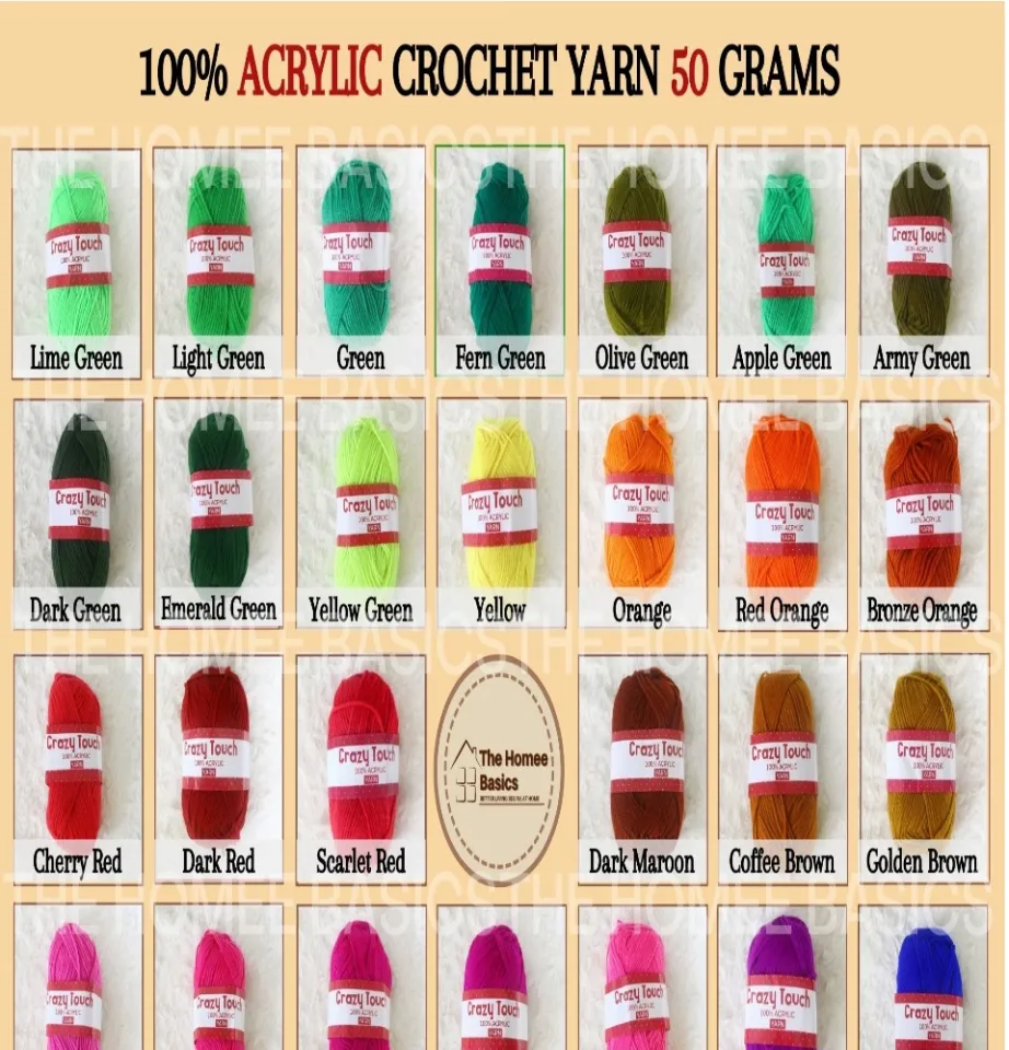 The Homee Basics - Orange Yarn for Crochet Set Acrylic Line Wool Yarn  Thread Crochet Hook Weave