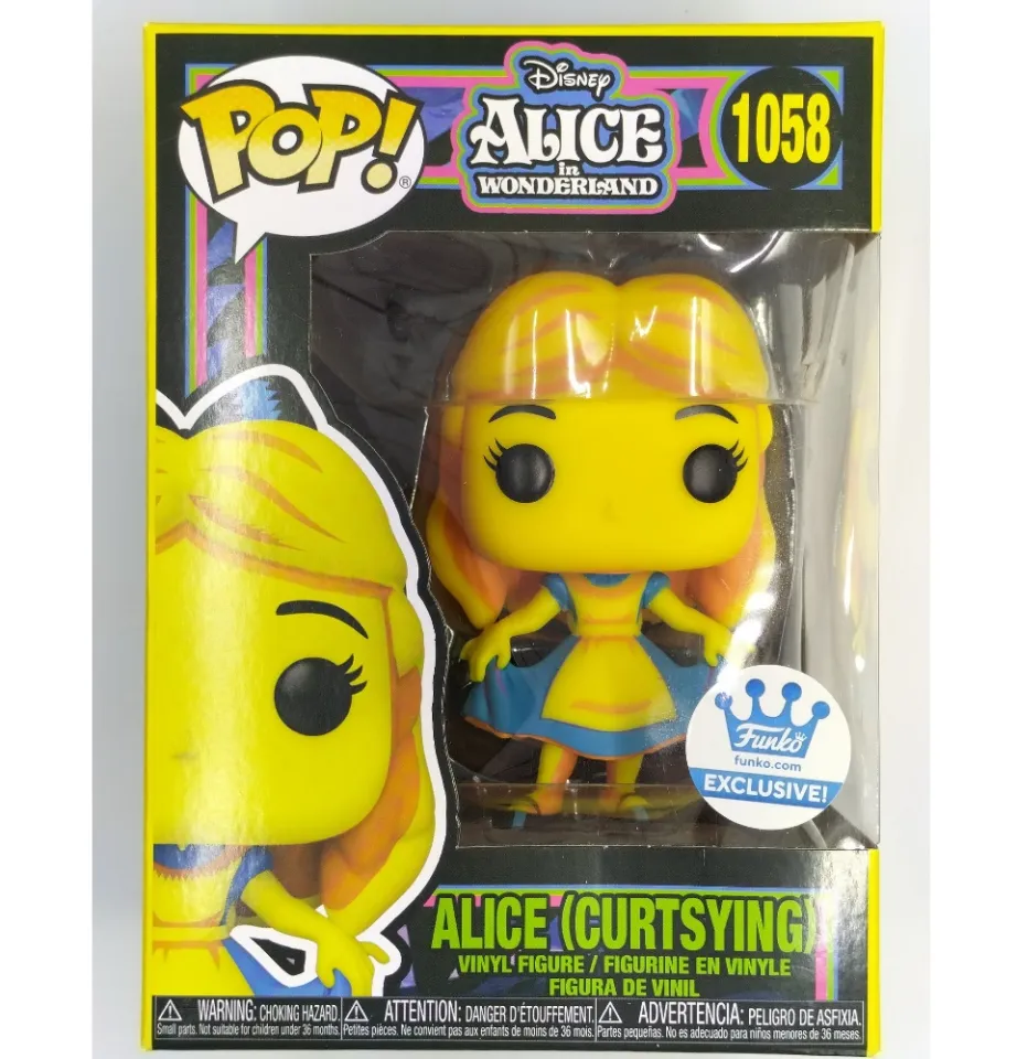 Funko POP! Disney Alice in Wonderland - Alice (Curtsying) #1058 [Black  Light] Funko Shop Exclusive