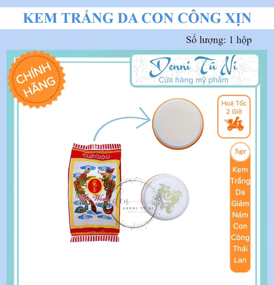 Lẻ 1 hộp kem dưỡng trắng da Win World con công Thái xịn 