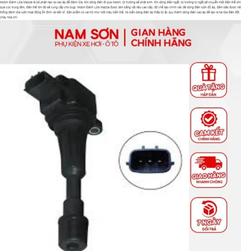 Mobin bobin đánh lửa Mazda 3 đời 0311 Mazda 2 đời 0214 Mã phụ tùng  MAZ ZJ0118100A Bảo hành 6 tháng  Lazadavn