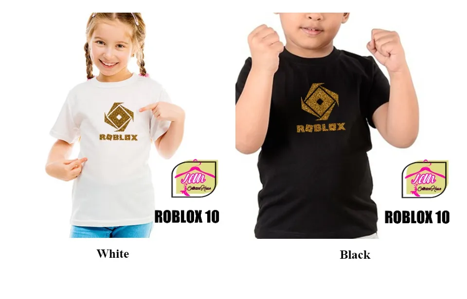 Roblox Kids tee/Girl Boy Clothing/Glitter kids T-shirt/Black/Grey/Fashion/Budak  baju/Unisex/Gamer Tee/Roblox T-shirt for kids(Ready Stock)