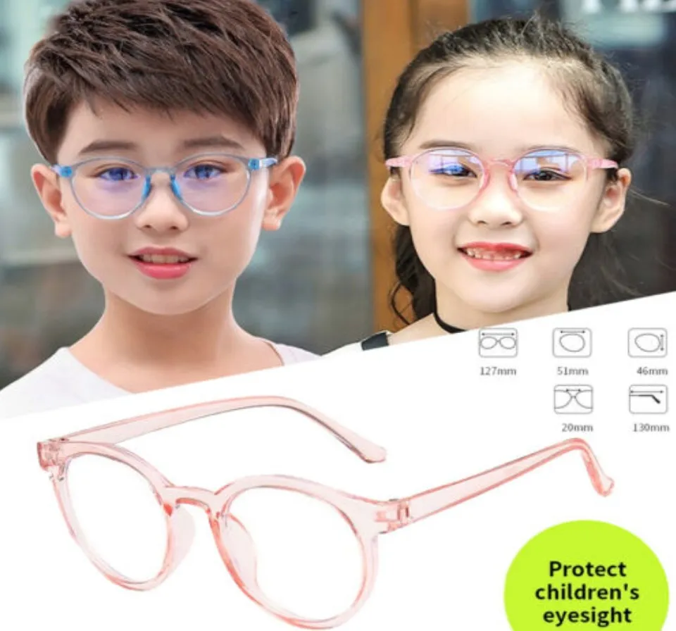 Anvazise Anti Blue Light Glasses Anti Eyestrain Round Frame Anti-radiation  No Degree Lightweight Eye Protection Eyewear Clear Lens Fake Computer  Eyeglasses for Office Silver One Size 