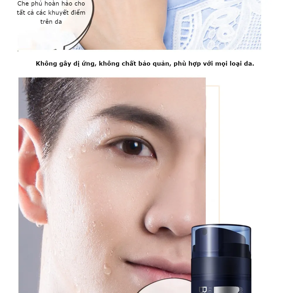 Kem Che Khuyết Điểm Bb Cream Dành Cho Nam Giới Che Phủ Hoàn Hảo Các Khuyết