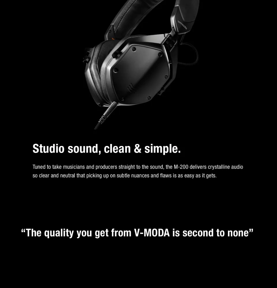 日本メーカー新品 輸入市場オンラインストアV-MODA M-200 Professional Studio Headphone Matte  Black, One Size XL Black Memory Cushions並行輸入品