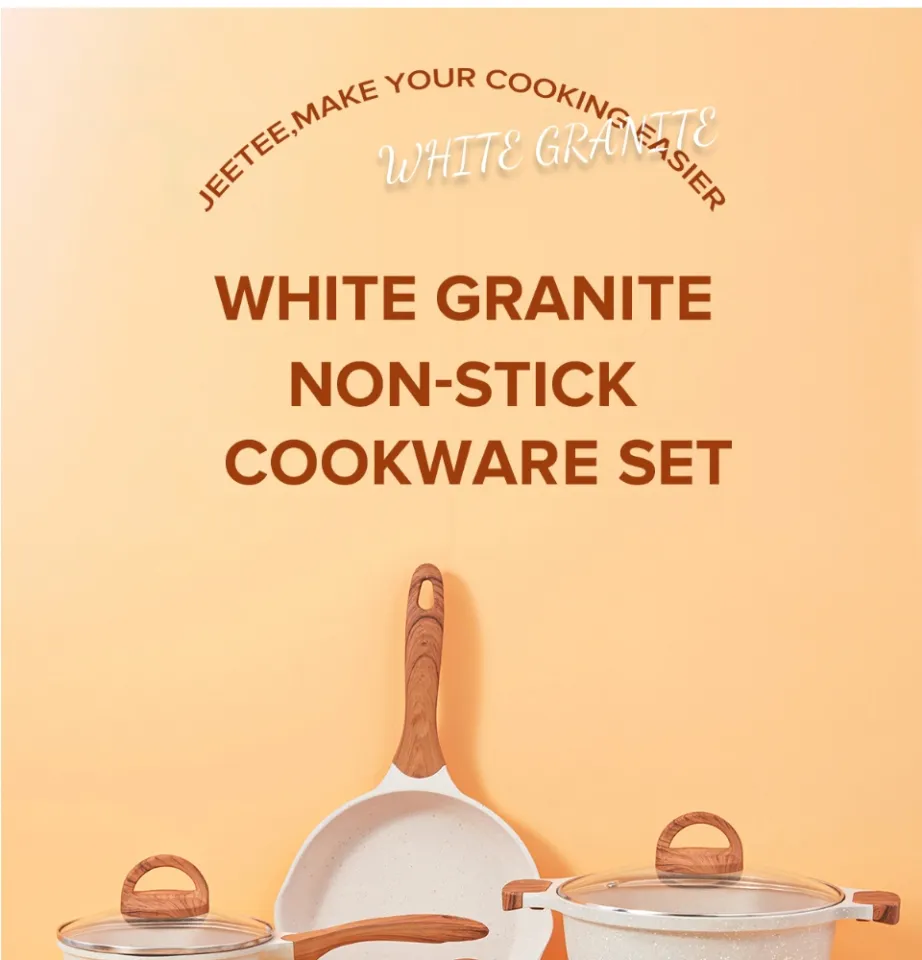 JEETEE Nonstick Induction Pots, Cookware Sets 19 Pcs w/Frying/Griddle Pan