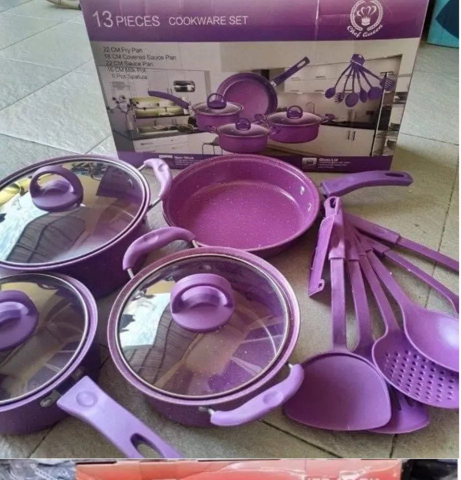 13pcs Colored Cookware Set Purple DM