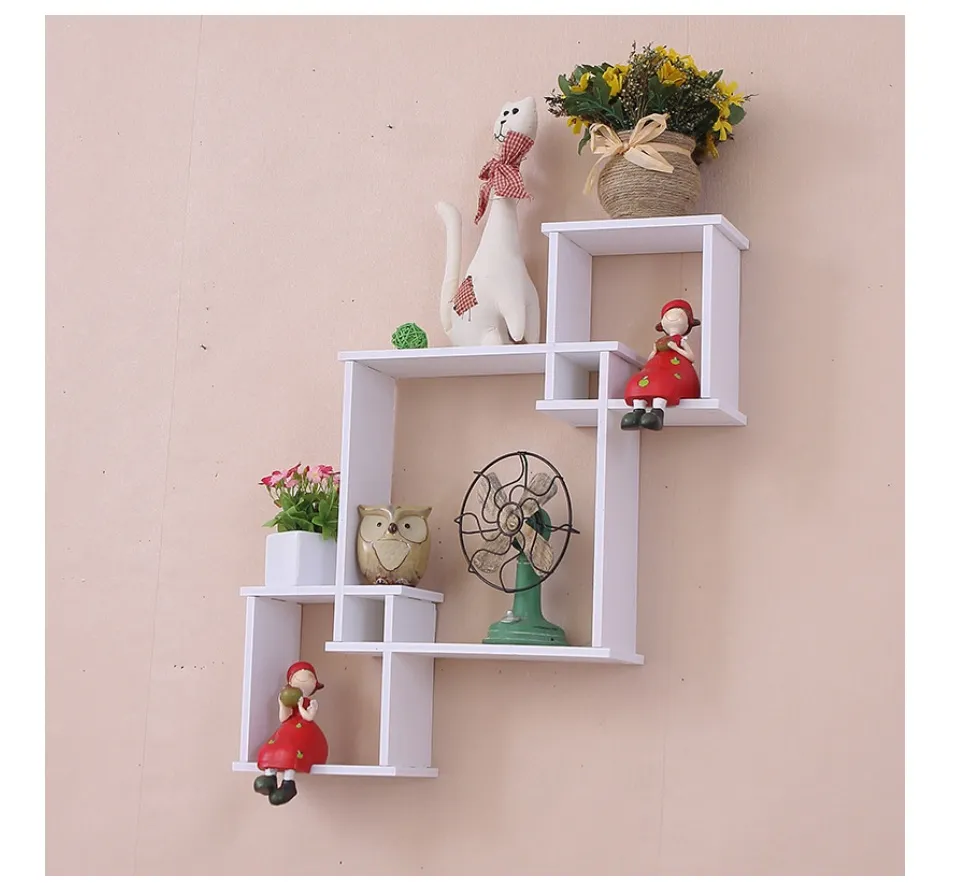 Modern Fashion Wall Shelf Multi - Lattice Creative Display Shelf Simple  Background Wall Hanging Decoration | Lazada PH