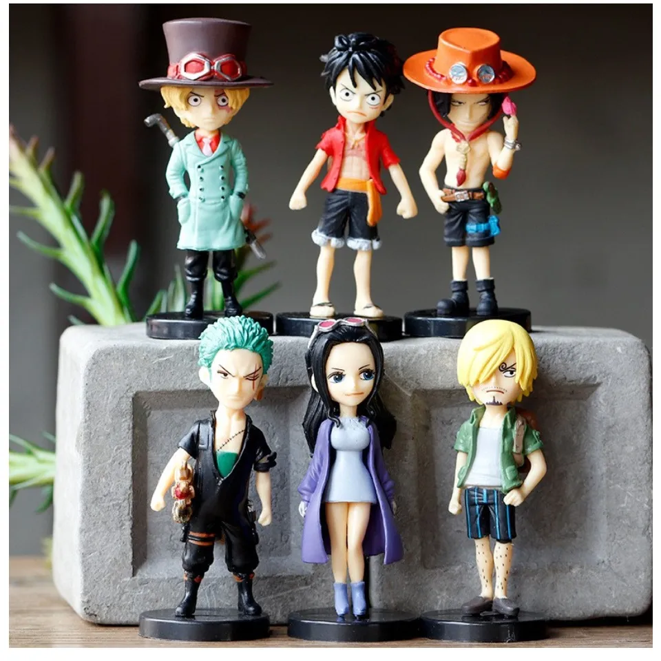Bộ mô hình chibi 6 nhân vật One Piece - Luffy, Zoro, Sanji ...