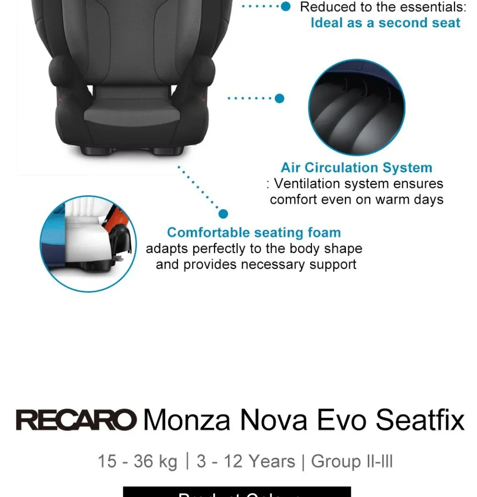 Siège auto Recaro Monza Nova Evo Seatfix - Deep Black