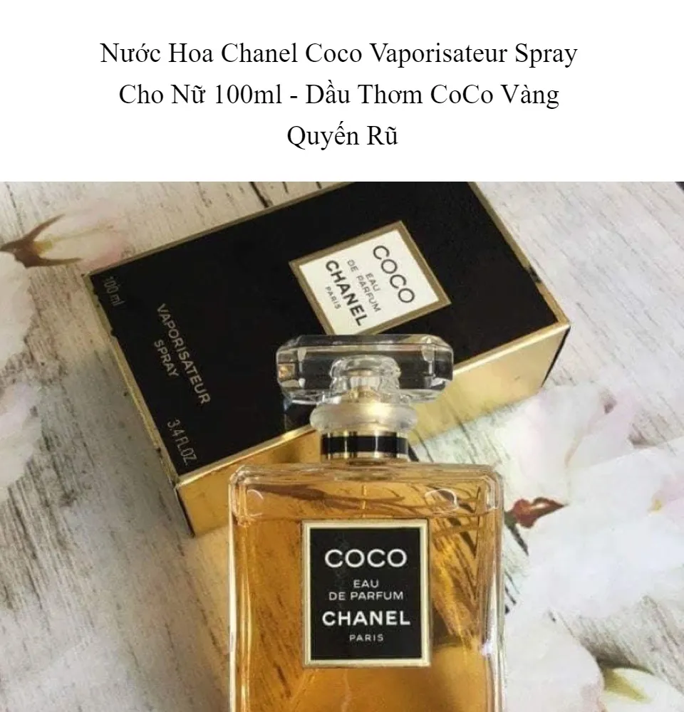 Mua Nước Hoa Chanel Coco Vaporisateur Spray Cho Nữ 100ml  Chanel  Mua  tại Vua Hàng Hiệu h000552